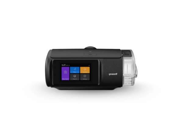 AutoCPAP Yuwell Breathcare III YH-680, foto de vista frontal mostrando a tela e os botões.
