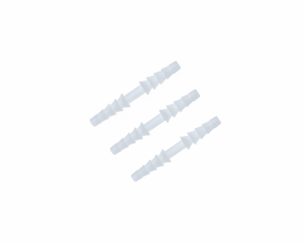 Vista de tres conectores de líneas de oxígeno